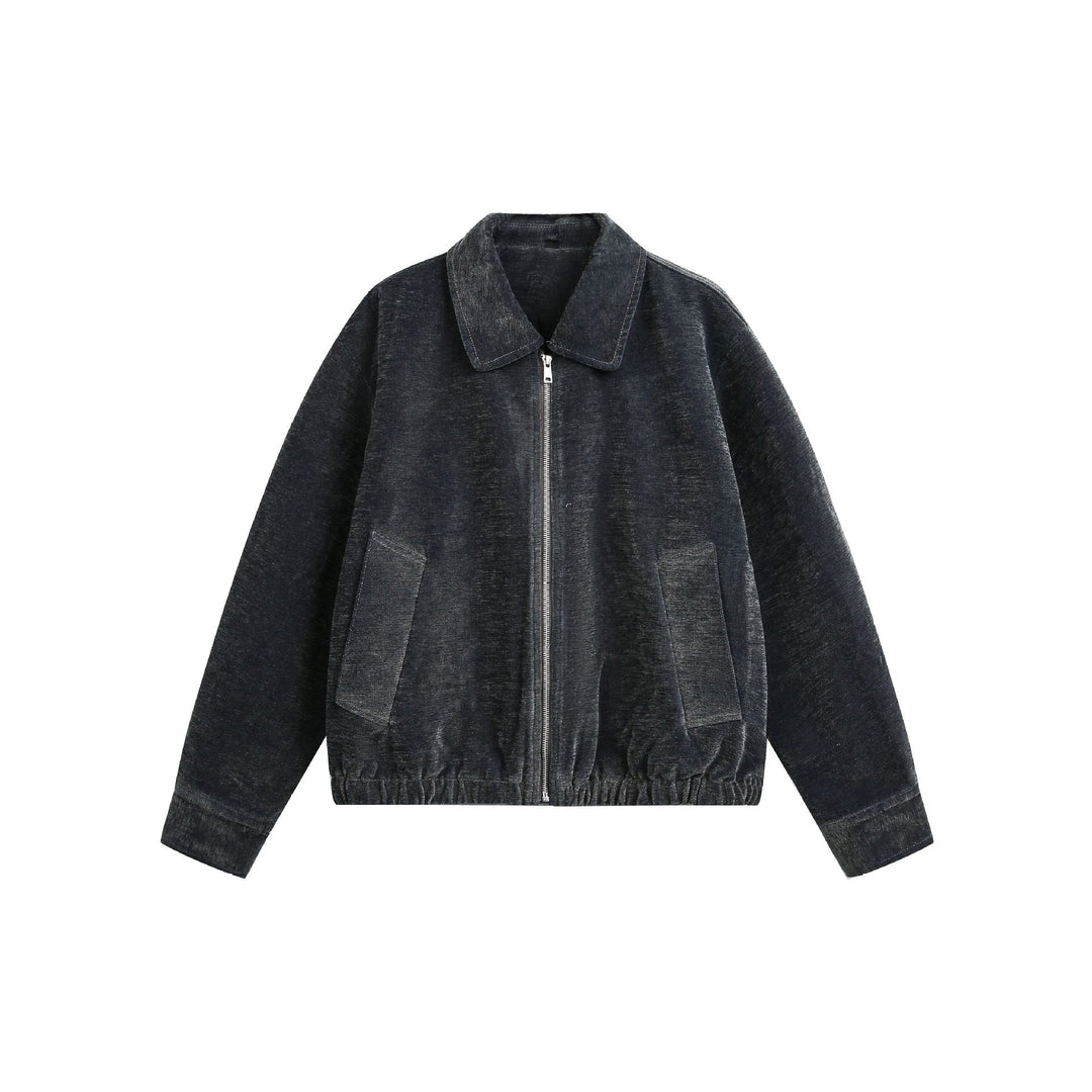 Unisex Boxy-Bomberjacke mit Hemdkragen, Frontreißverschluss und aufgesetzten Pattentaschen Echoarchiv