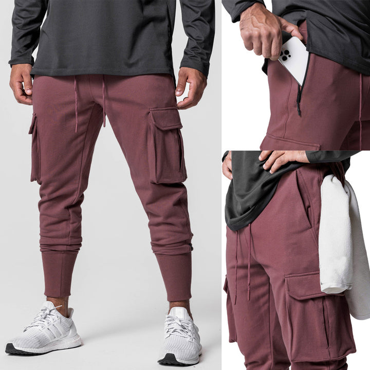 Herren bequeme Cargo-Jogginghose mit seitlichen Reißverschlusstaschen Echoarchiv