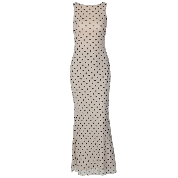 Damen Elegantes Maxikleid mit Punktdesign und figurbetontem Schnitt Echo Archiv