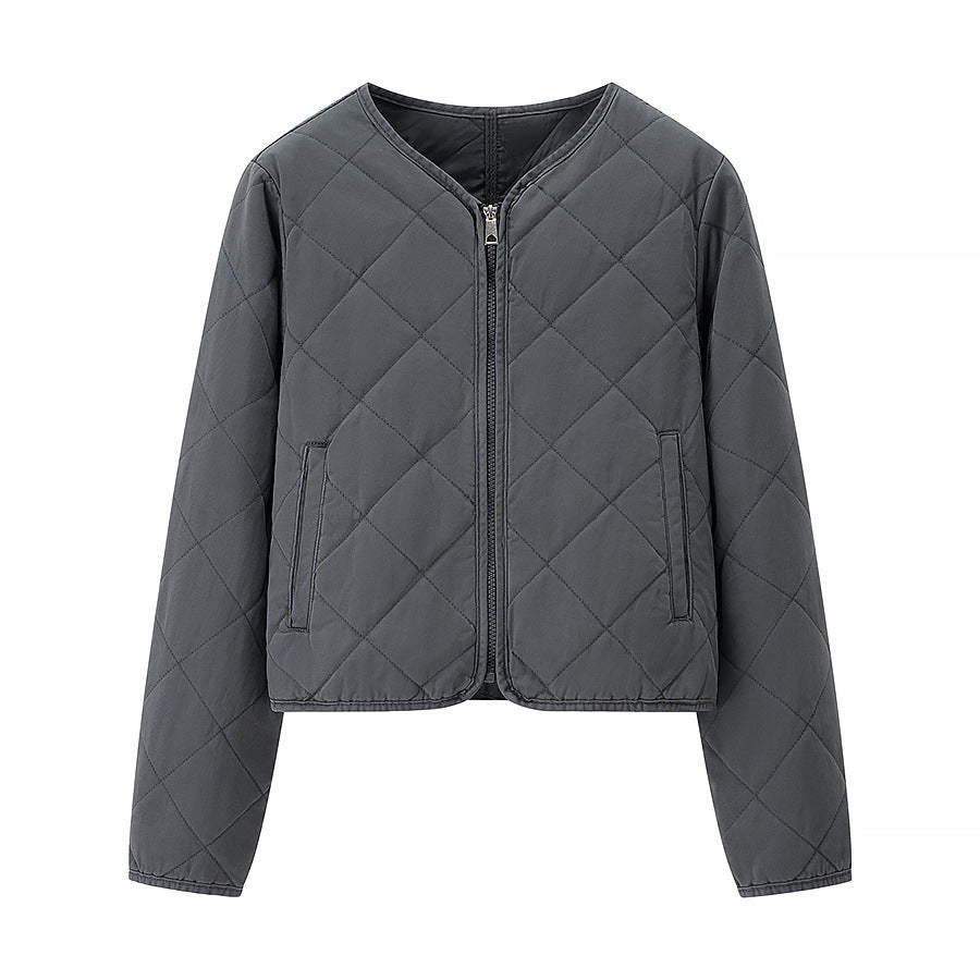 Damen Leichte gesteppte Kurzjacke mit Rundhalsausschnitt, durchgehendem Reißverschluss und dezenter Taillenlänge Echo Archiv