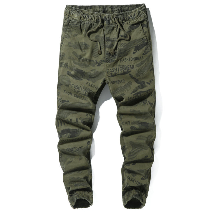 Herren Camouflage-Joggerhose mit Tunnelzug, elastischen Bündchen und Statement-Prints Echo Archiv