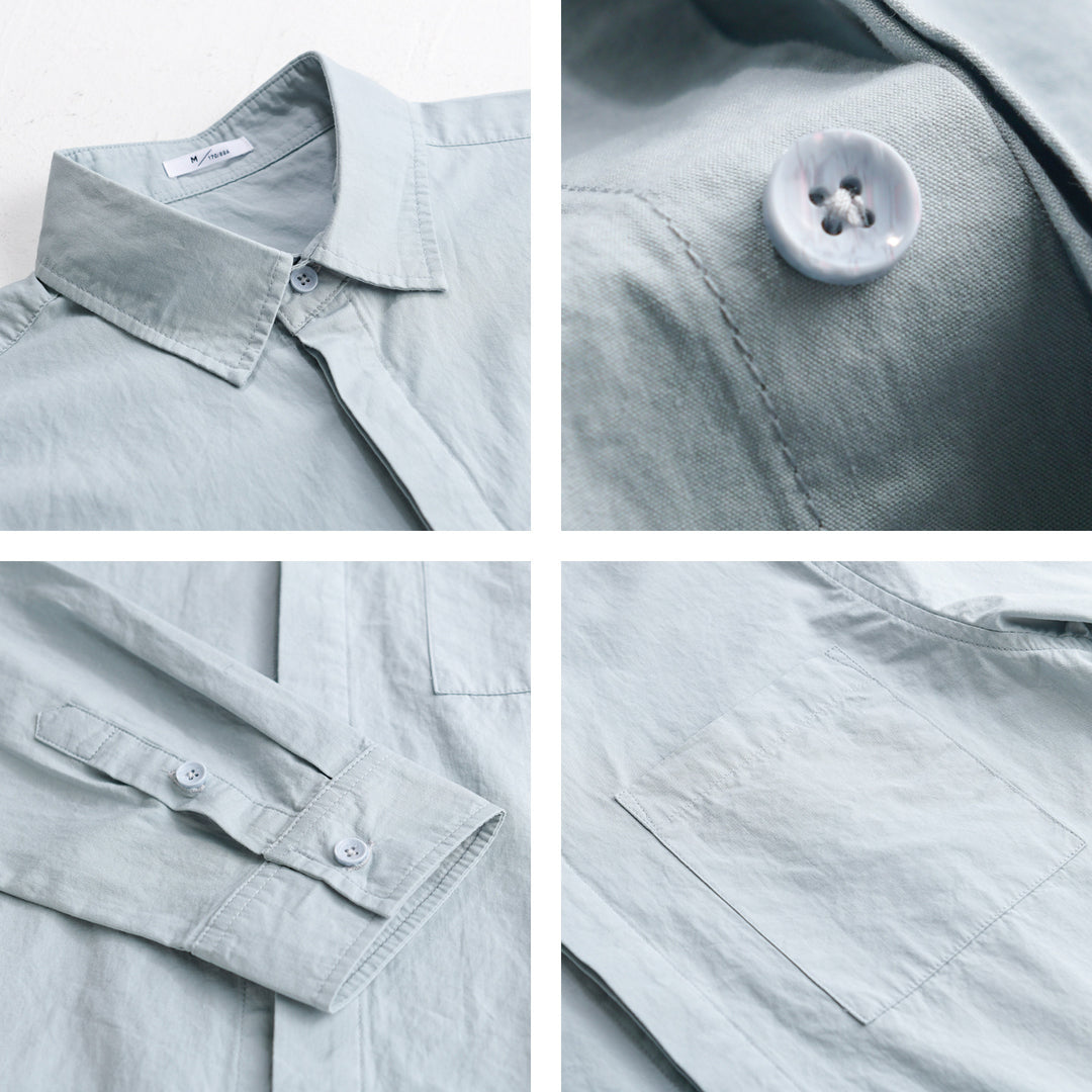 Herren Relaxed-Fit Baumwoll-Overshirt mit Kentkragen und Brusttasche Echoarchiv