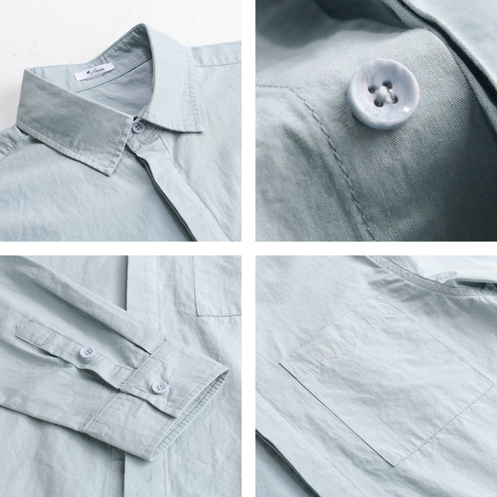 Herren Relaxed-Fit Baumwoll-Overshirt mit Kentkragen und Brusttasche Echoarchiv
