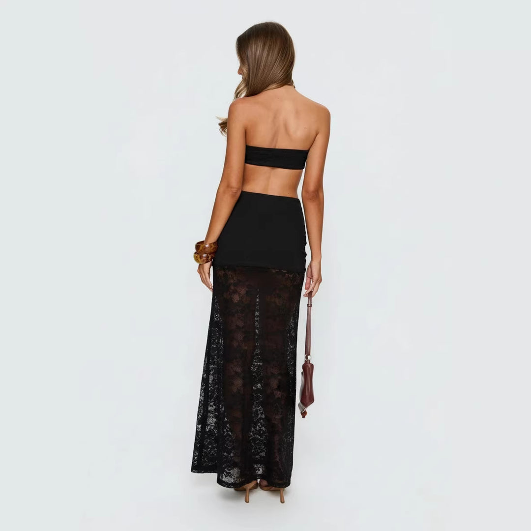 Damen Strandkleid mit raffinierten Spitzen-Detail und verstellbarem Bindedetail Echo Archiv