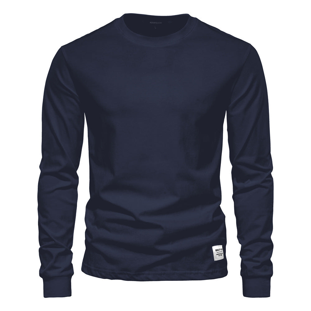 Herren nan klassisches langärmliges Baumwollshirt mit Rundhalsausschnitt und elastischen Bündchen Echo Archiv