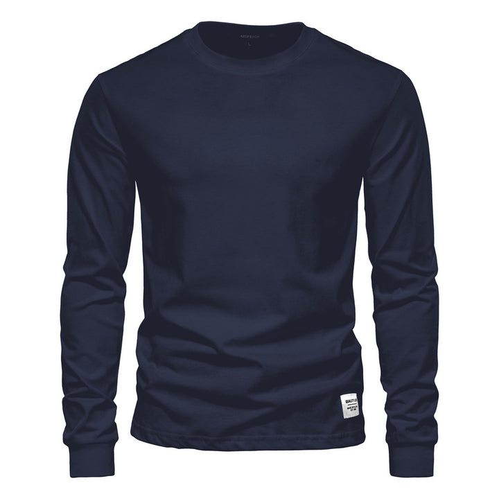 Herren nan klassisches langärmliges Baumwollshirt mit Rundhalsausschnitt und elastischen Bündchen Echo Archiv