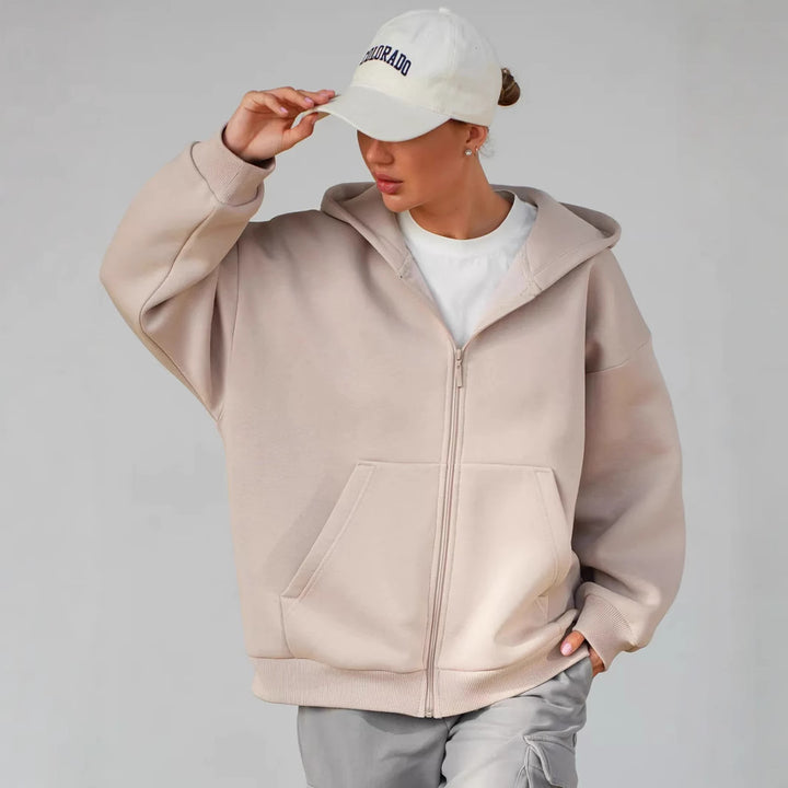 Damen Bequemer Fleece-Kapuzenjacke Echo Archiv