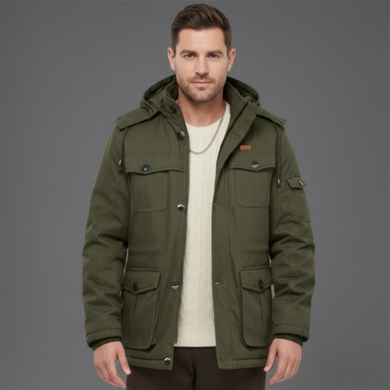 Herren Wattierte Winterparka mit Kapuze und multifunktionalen Taschen Echo Archiv