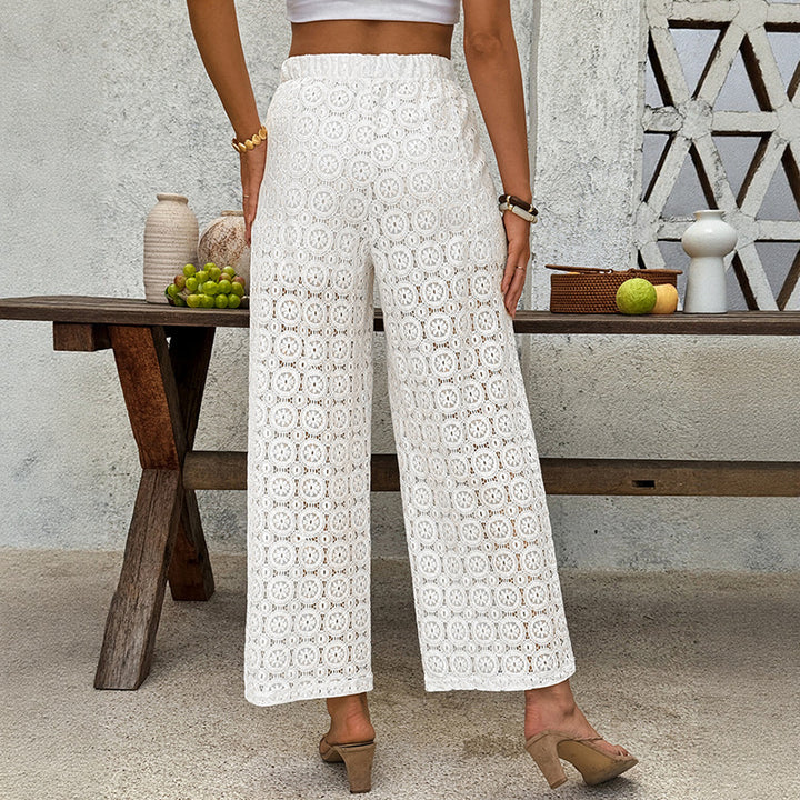 Damen Fließende Sommerhose mit Spitzenmuster Echo Archiv