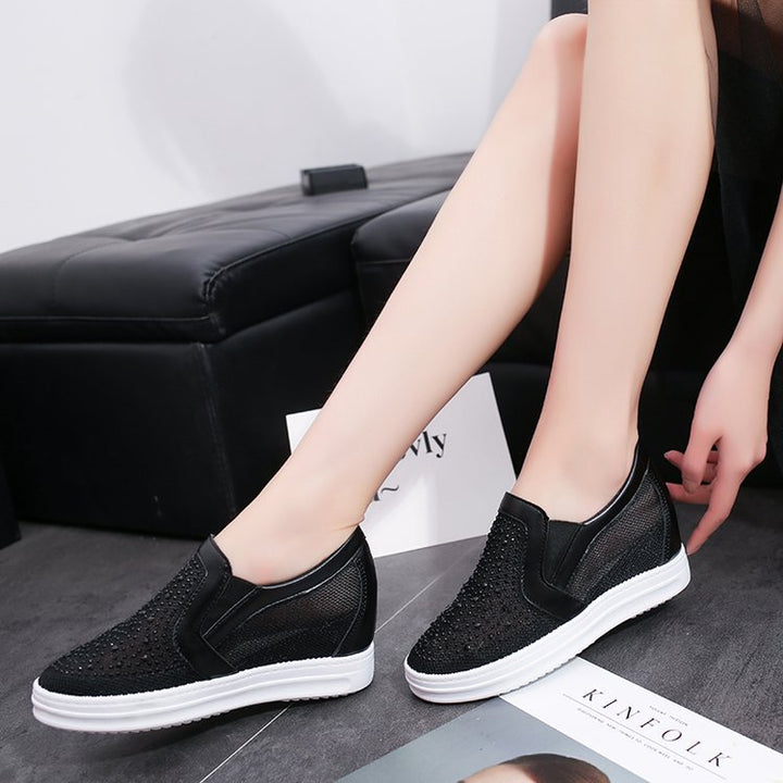 Damen Keil-Sneaker mit Glitzersteinen und atmungsaktivem Mesh Echo Archiv