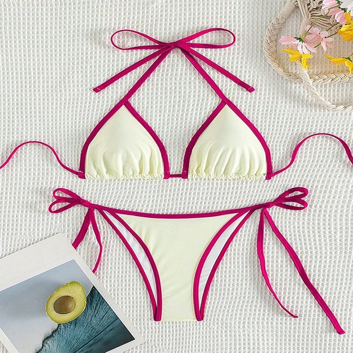 Damen Triangel-Bikini mit verstellbaren Bindungen und hohem Schnitt Echo Archiv
