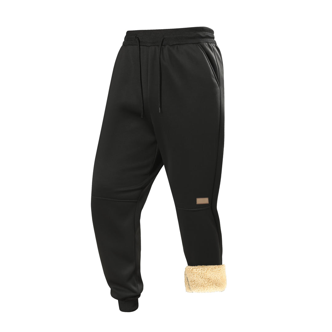 Herren Gefütterte Teddy-Fleece-Jogginghose mit elastischem Kordelbund & konischem Bein Echoarchiv