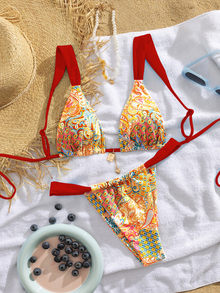 Damen Triangel-Bikini mit verspieltem Paisleymuster Echo Archiv