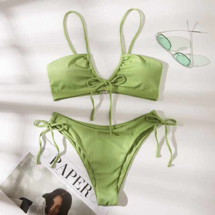 Damen Bandeau-Bikini mit anpassbarem Wickeldetail Echo Archiv