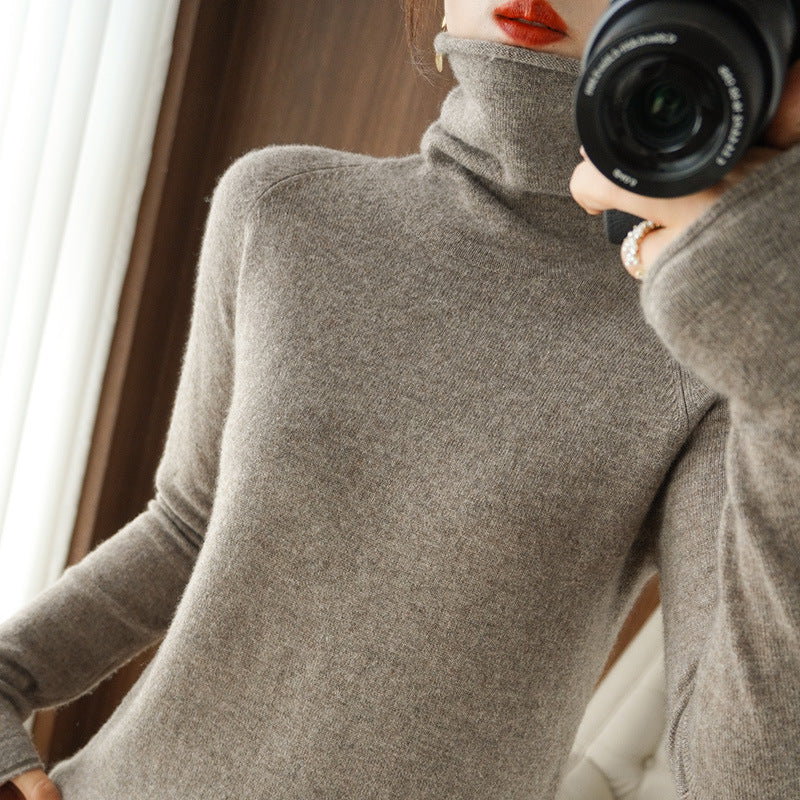 Damen Weicher Rollkragenpullover aus Kaschmir‑Look mit Daumenloch und figurbetonter Silhouette Echoarchiv