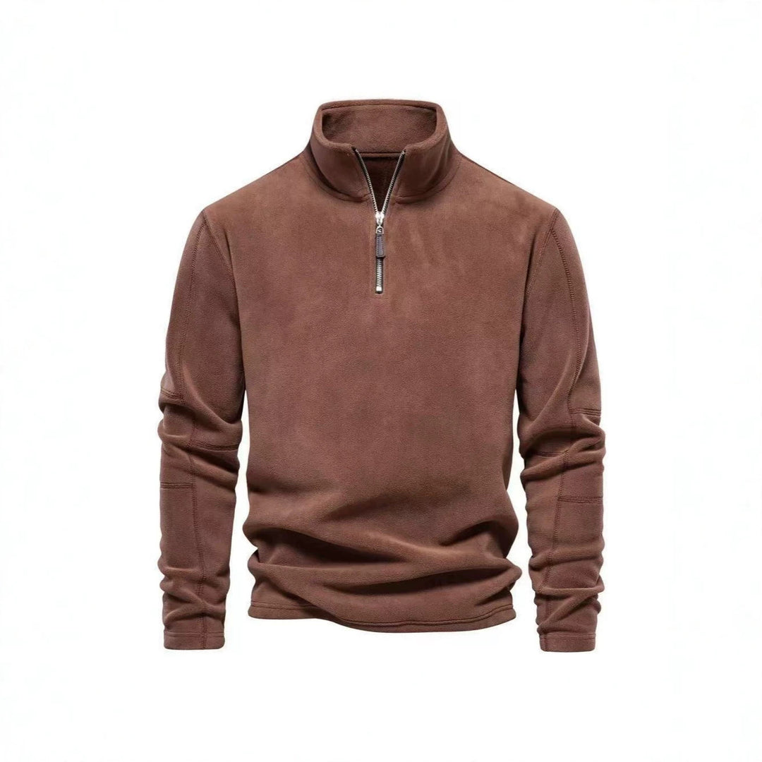 Herren Fleecepullover mit halbem Reißverschluss und Stehkragen Echoarchiv