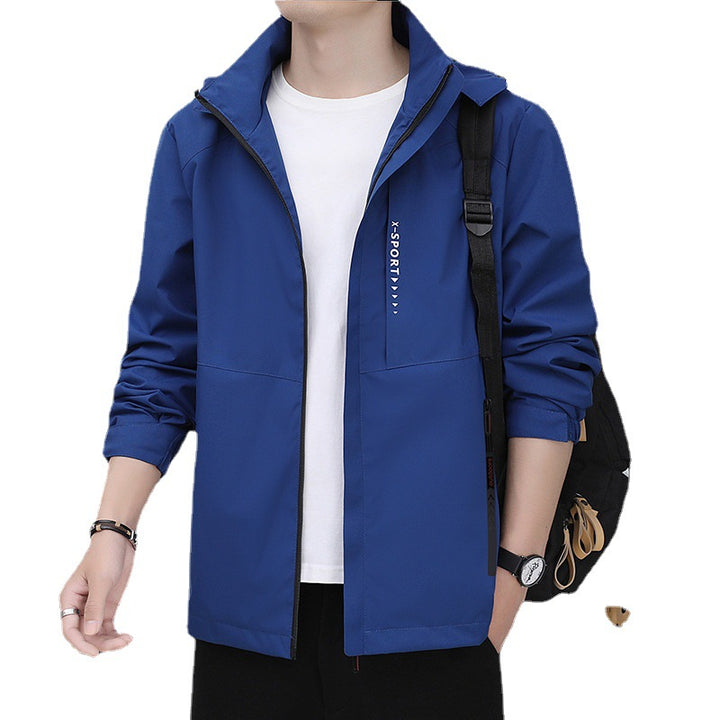 Herren leichte winddichte Sport-Hoodiejacke mit Kapuze, atmungsaktivem Material und verdecktem Reißverschluss Echoarchiv