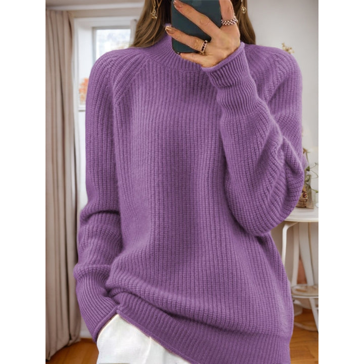 Damen nan kuscheliger Strickpullover mit Stehkragen und Rippstruktur Echo Archiv