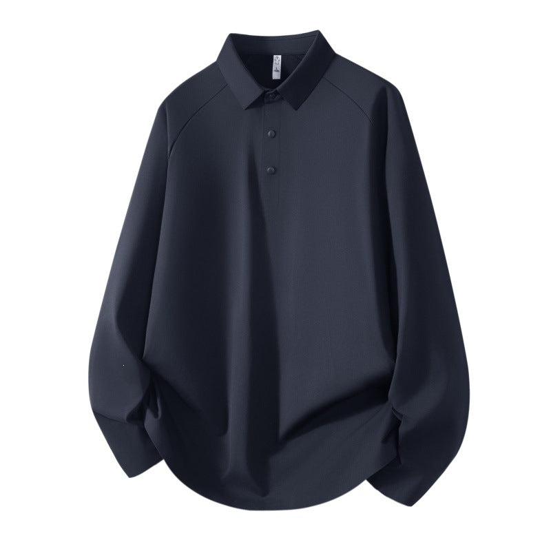 Herren Langarm-Poloshirt aus technischem Stretch mit Hemdkragen & Halbknopf-Leiste Echoarchiv