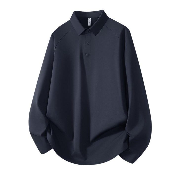 Herren Langarm-Poloshirt aus technischem Stretch mit Hemdkragen & Halbknopf-Leiste Echoarchiv