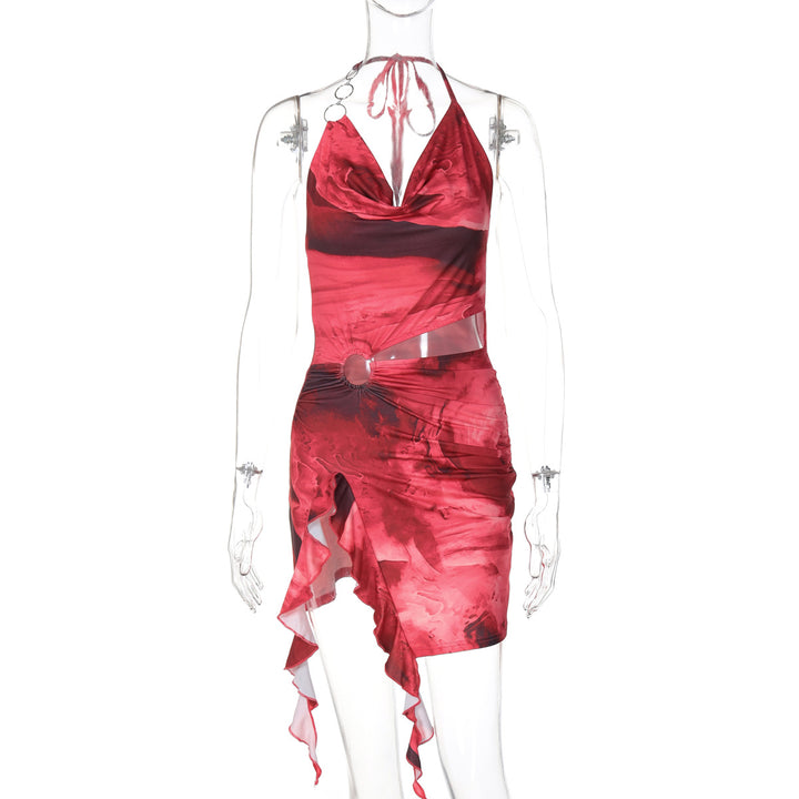 Damen Elegantes Wickelkleid mit raffiniertem Wasserdesign Echo Archiv