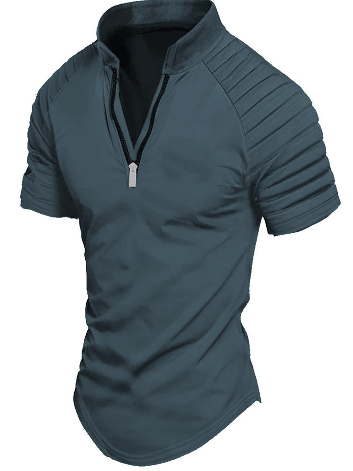 Herren Sportliches Kurzarm-Zip-Shirt Echoarchiv