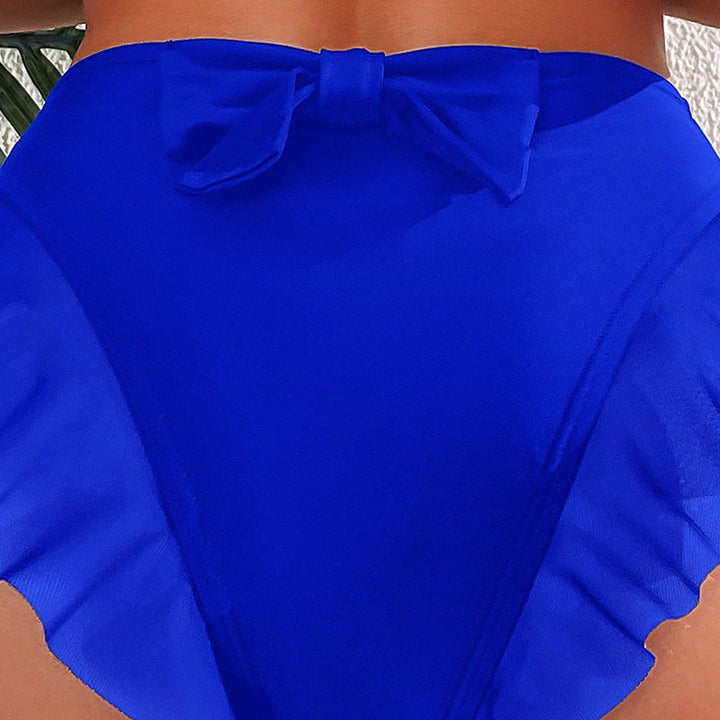 Damen Hoch tailliertes Bikini-Höschen mit Rüschendetails Echo Archiv