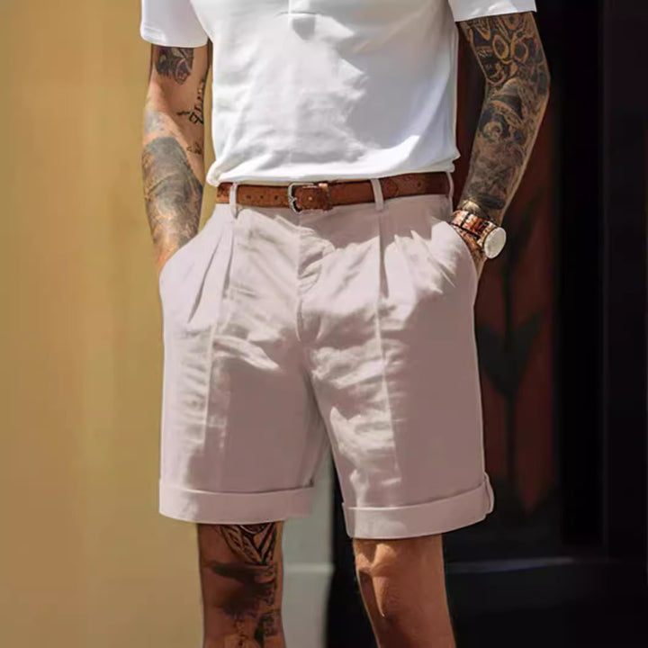 Herren Shorts aus atmungsaktivem Leinen mit praktischem Taschen-Design Echoarchiv