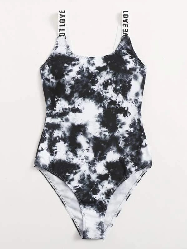 Damen Einteiler Badeanzug mit modischem Tie-Dye-Muster Echo Archiv