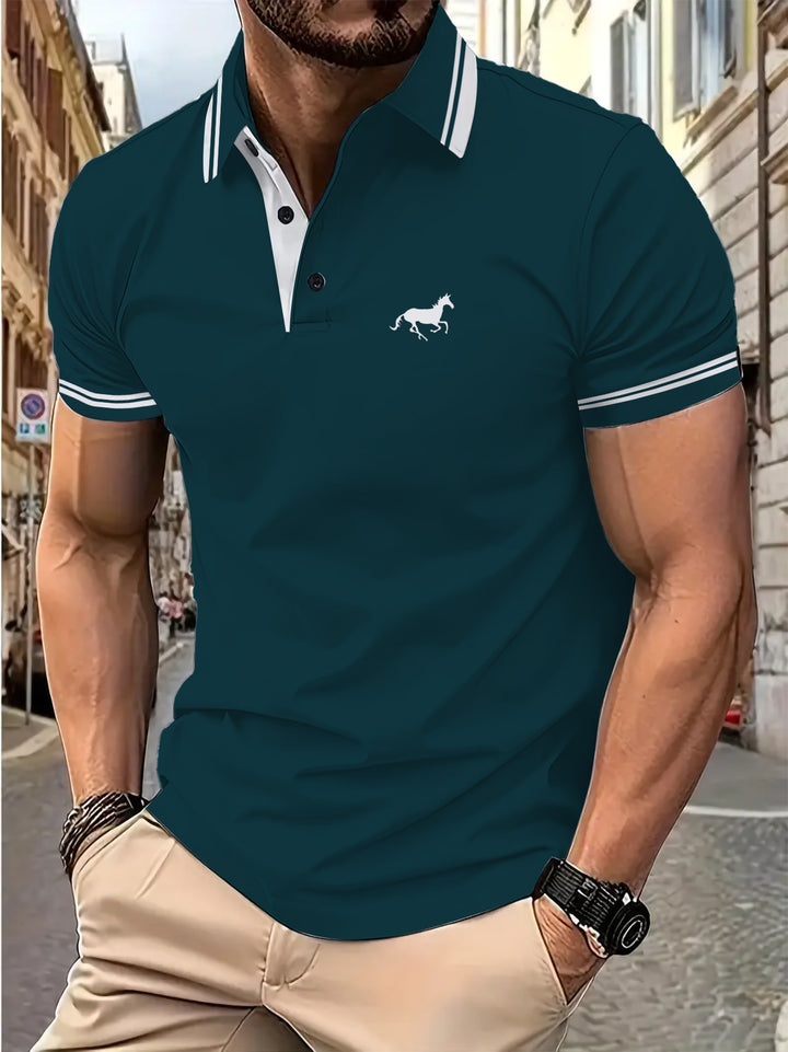 Herren Poloshirt mit modernem Kontrastkragen Echoarchiv