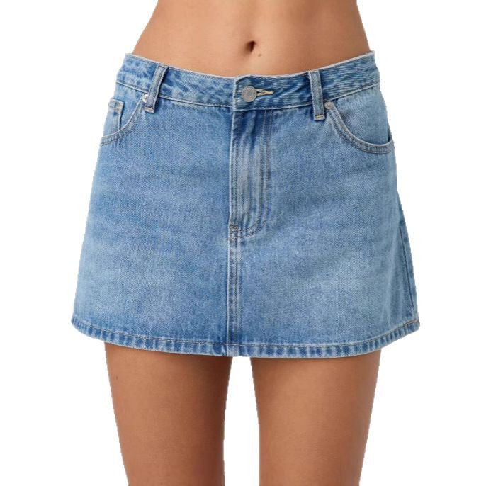 Damen Denim-Minirock mit modischen Taschen und klassischem Schnitt Echo Archiv
