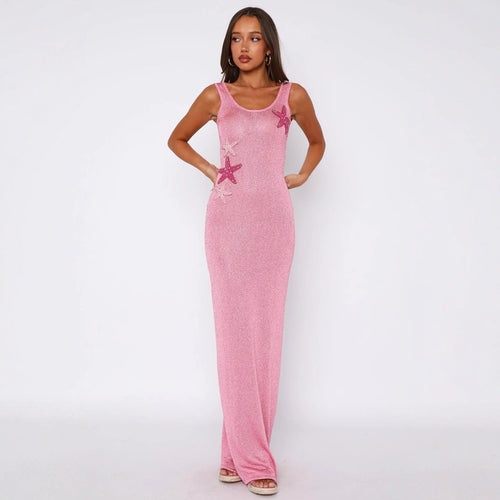 Damen Funkelndes Maxikleid mit Muschel-Applikationen Echo Archiv