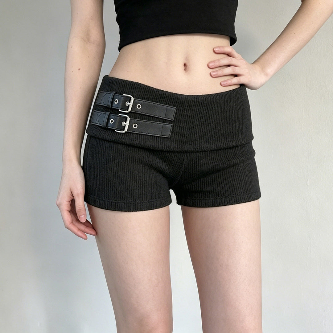 Damen Shorts mit breitem Bund und dekorativen Schnallen Echo Archiv
