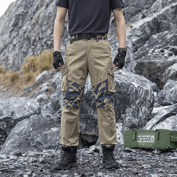 Herren Robust‑Tactical Cargohose mit Camouflage‑Kniepaneelen, Elastischem Saum und Utility‑Taschen Echo Archiv