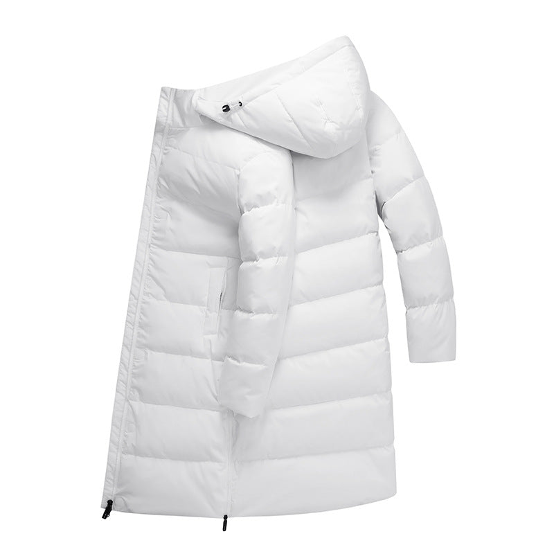 Damen Langer minimalistischer Steppmantel mit konturierter Kapuze und ultraleichter Thermofüllung Echo Archiv