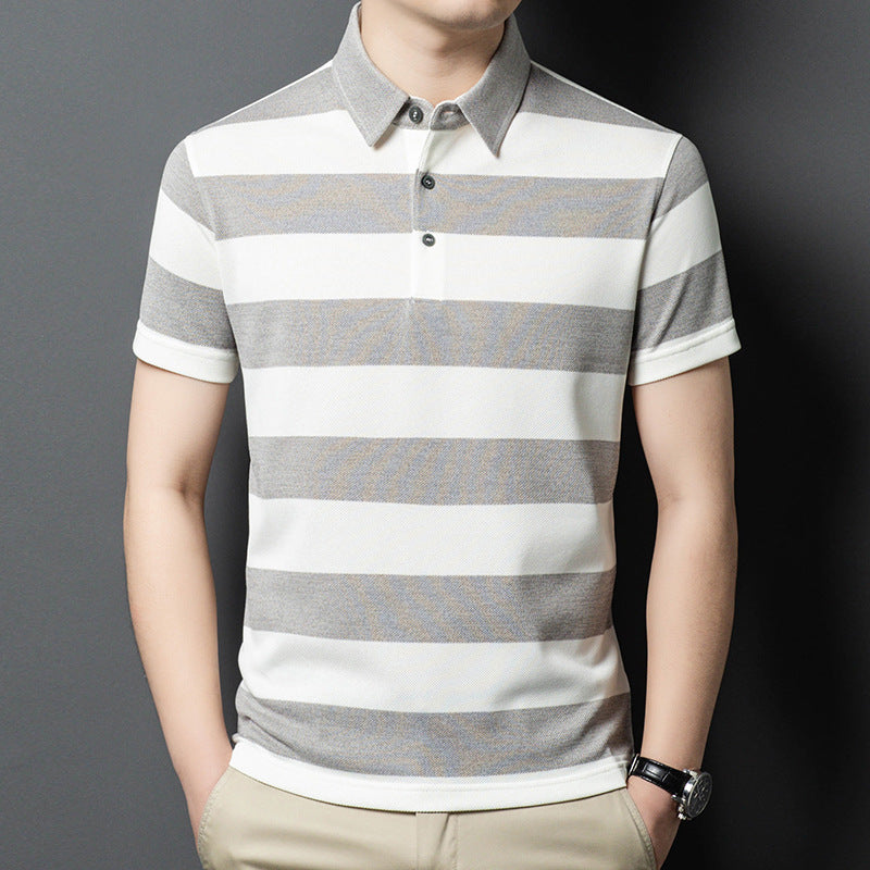 Herren Poloshirt mit gestreiftem Design und hochwertiger Baumwolle Echoarchiv