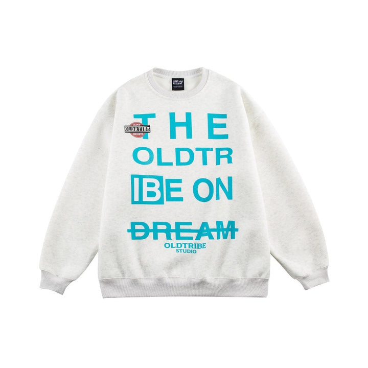 Unisex Oversize-Kuschel-Sweatshirt mit großflächigem Typo-Print und weichem Fleece-Innenfutter Echoarchiv