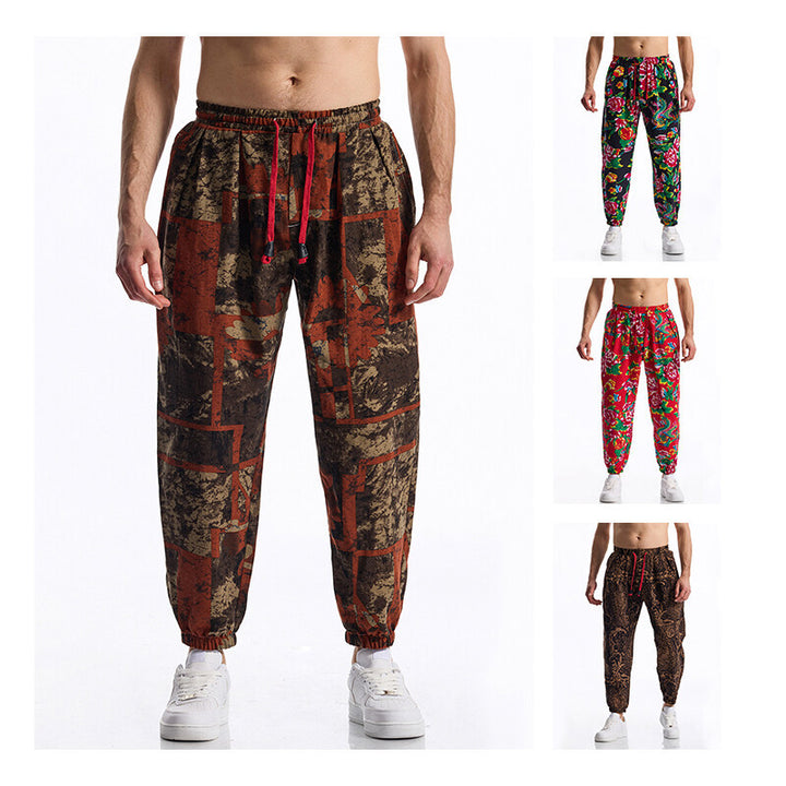 Herren Freizeithosen mit floralem Design Echoarchiv