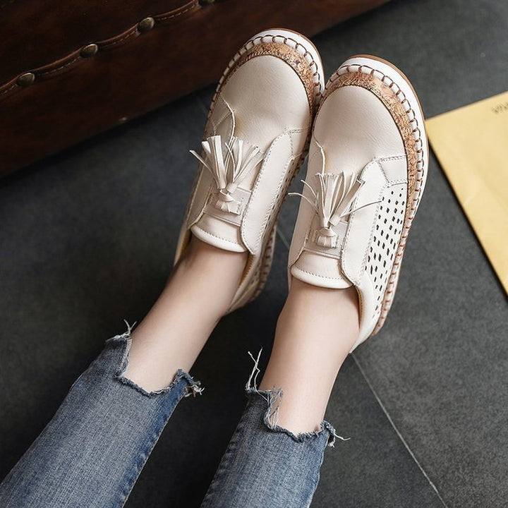 Damen Geflochtene Espadrille-Slipper mit Quastendetail und perforiertem Obermaterial Echoarchiv