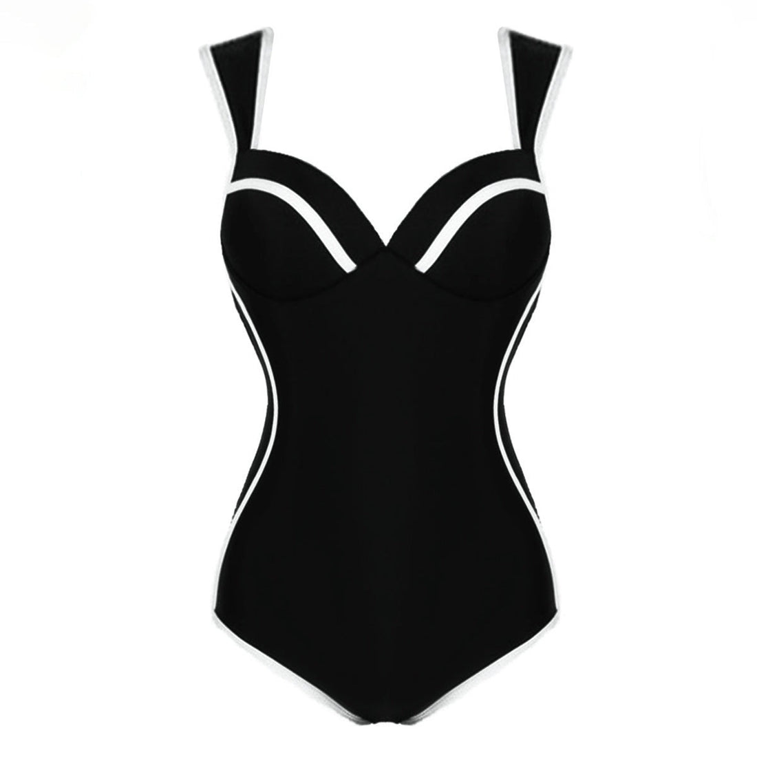 Damen Hochwertiger Einteiler Badeanzug mit elegantem Kontrastdesign – Maréssa