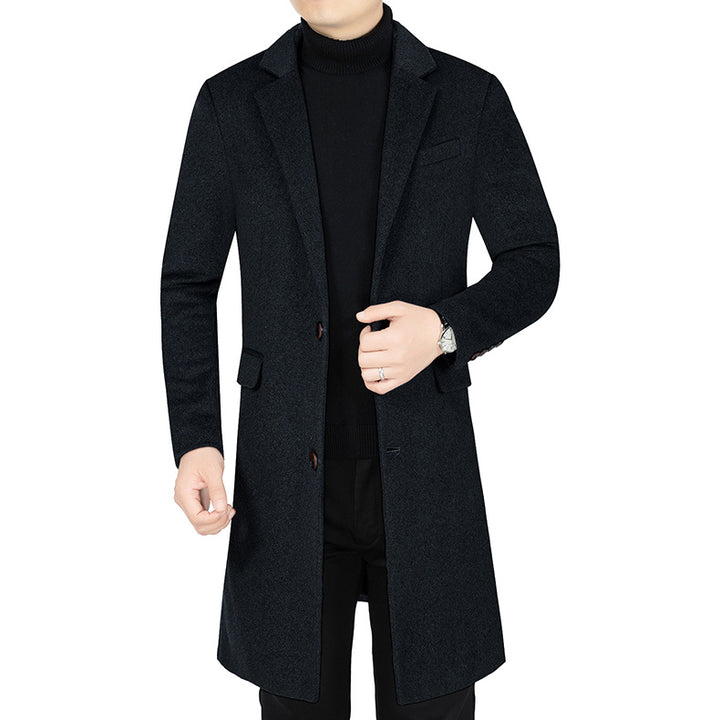 Herren Langer Wollmix-Mantel mit durchgehendem Kunstfell-Futter und schlanker Silhouette – Montevé