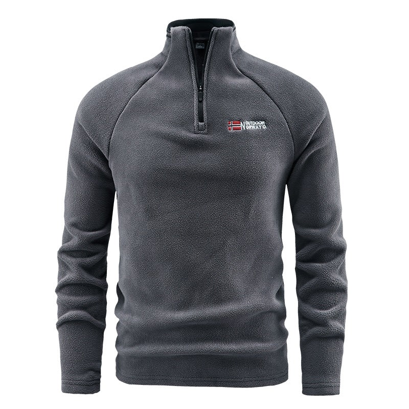 Herren Fleece-Halbzip-Pullover mit stehendem Kragen und atmungsaktivem Thermofleece Echoarchiv