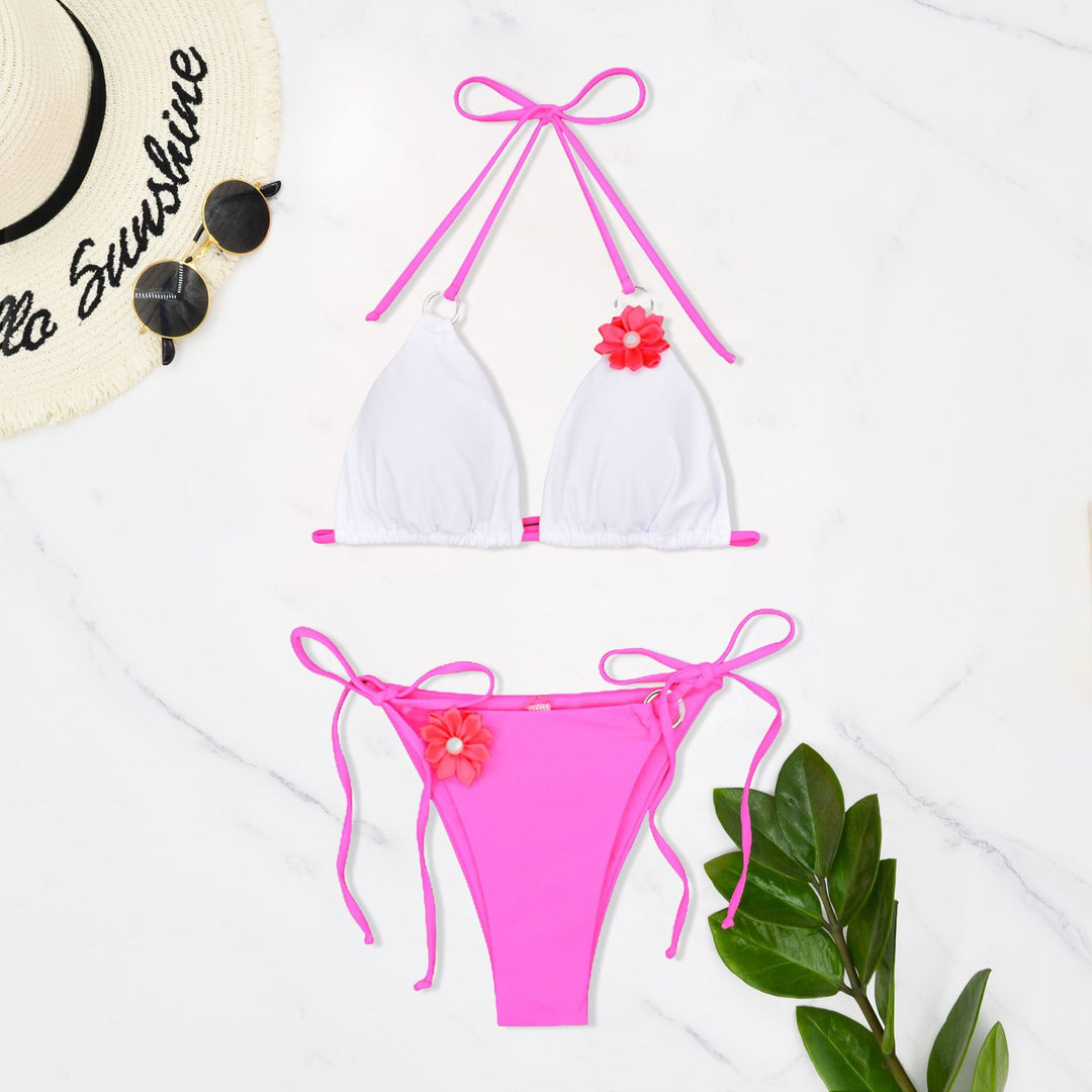 Damen Triangel-Bikini mit dekorativen Blumen Echo Archiv