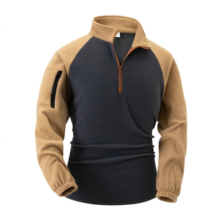Herren Fleece-Pullover mit halbreißverschlus und funktionalen Taschen Echoarchiv