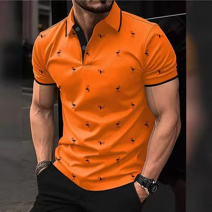 Herren hochwertiges Poloshirt mit stilvollem Muster Echoarchiv