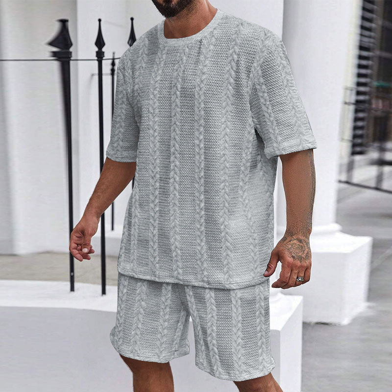 Herren lässiges Strick-Oberteil und Shorts Set Echoarchiv
