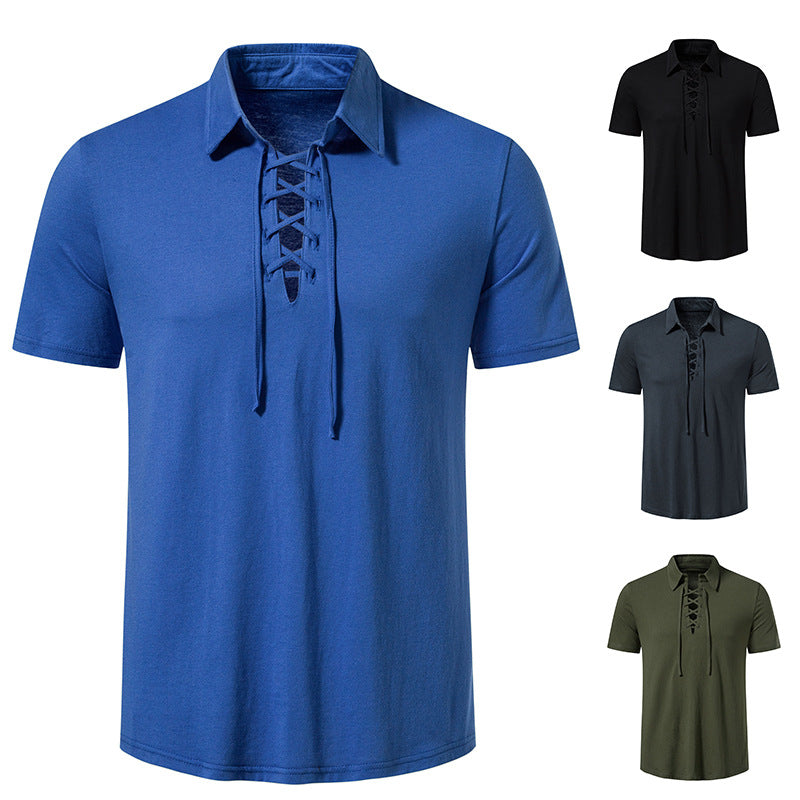 Herren Poloshirt mit modernem Schnürdesign und hochwertiger Baumwollqualität Echoarchiv