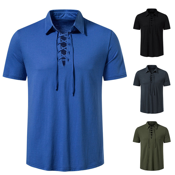Herren Poloshirt mit modernem Schnürdesign und hochwertiger Baumwollqualität Echoarchiv