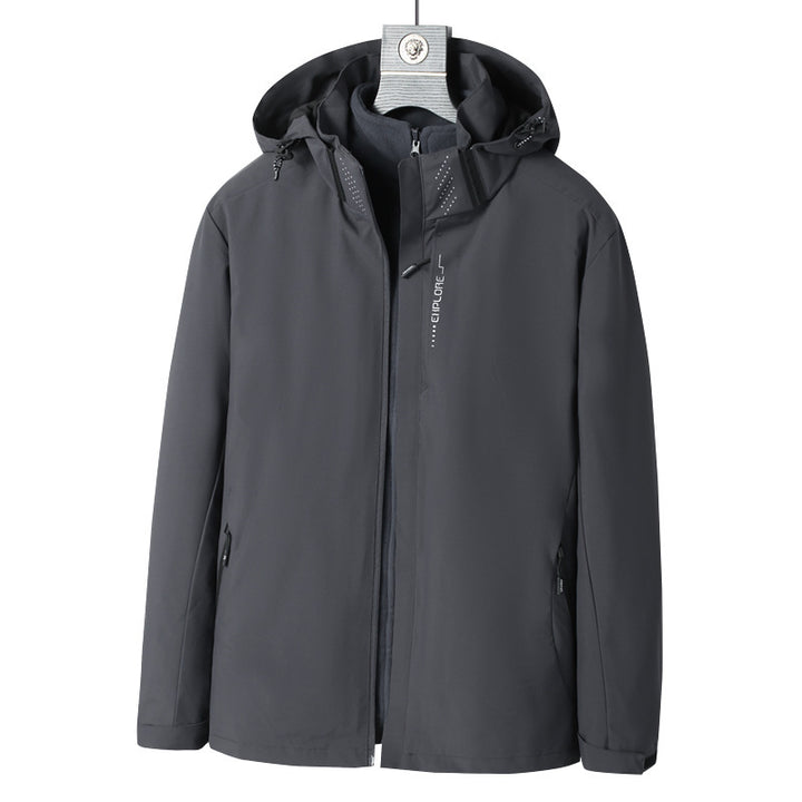 Herren Wind- und wasserabweisende Kapuzenjacke mit ergonomischem Schnitt und verdecktem Reißverschluss Echo Archiv