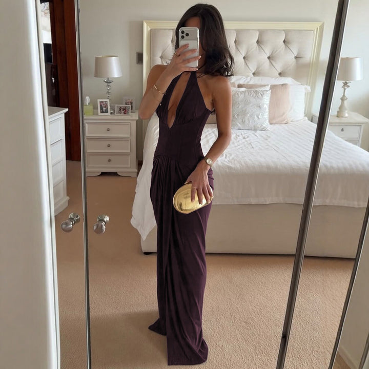Damen Figurbetontes Abendkleid mit tiefem Ausschnitt und eleganter Drapierung Echo Archiv